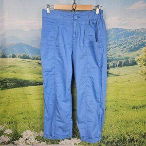 Pilcro Blue Cotton Crop Pants Womens 32 Peitie Casual Blue Pockets Anthropologie